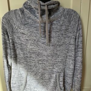 Athleta Turtleneck Hooded Heather Gray Sweatshirt